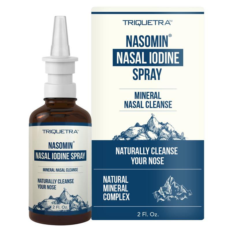 Nasomin Nasal Iodine Cleanse Spray – 100% Natural Iodine + Fulvic Acid, 2 oz
