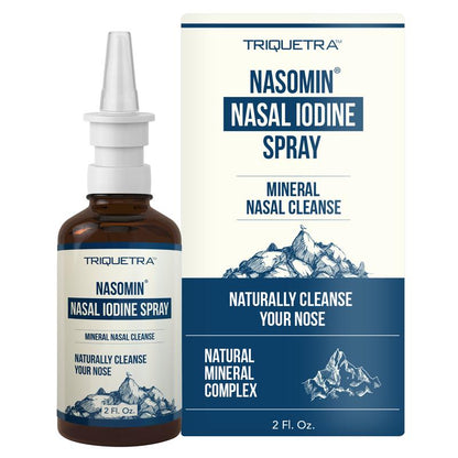 Nasomin Nasal Iodine Cleanse Spray – 100% Natural Iodine + Fulvic Acid, 2 oz